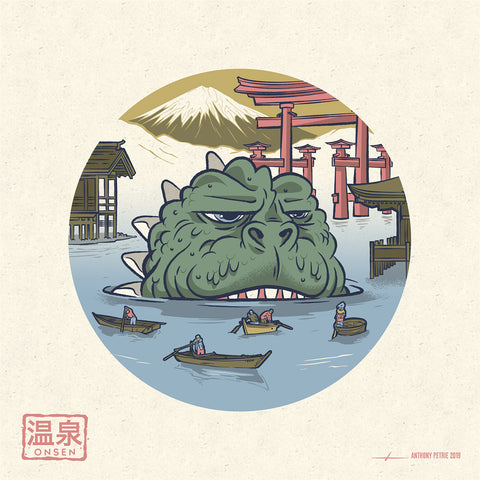 Strange Beast "Onsen" 7" x 7" Mini Screen-Print