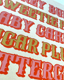 TEXTPERIMENTS - Honey Buns • 12" x 12" Mini Screen-Print