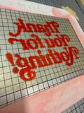 "Thank You For Nothing!" 7" x 5" Letterpress Greeting Card + Envelope