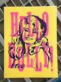 "Hello Dolly!" [Pink + Purple + Yellow] 9" x 12" Letterpress Print