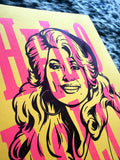 "Hello Dolly!" [Pink + Purple + Yellow] 9" x 12" Letterpress Print