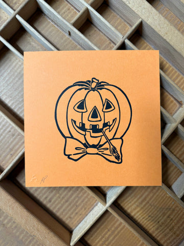 "Pumpking" 6" x 6" Letterpress Print