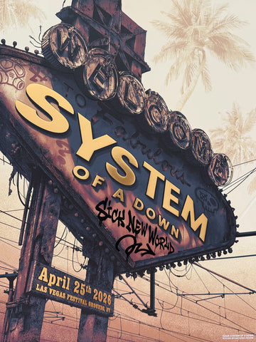 System of a Down "Sick New World" Gig Poster [EMBOSSED FOIL PAPER VERSION]