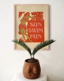 TEXTPERIMENTS - Sun, Swim, Fun • 9" x 12" Mini Screen-Print