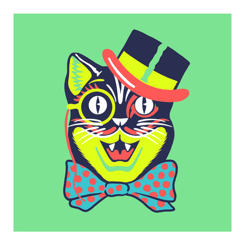 Maskerade - Cat in the Top Hat 6" x 6" Mini Screen-Print